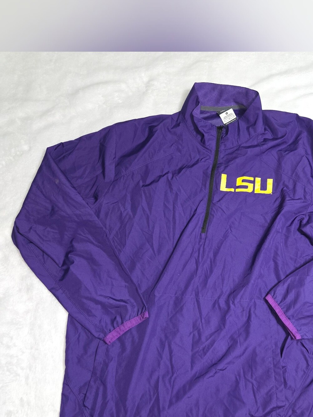 Men's Medium Nike LSU Tigers Team Issued Jacket Pull Over Dri-FIT Storm-FIT